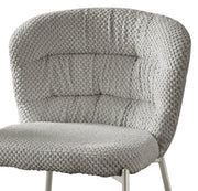 SC252 Parisian Chic Fabric Accent Dining Chair, Tailored Horizontal Channeled Back with Polished Chrome Legs