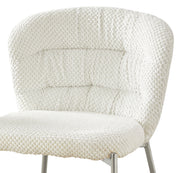 SC252 Parisian Chic Fabric Accent Dining Chair, Tailored Horizontal Channeled Back with Polished Chrome Legs