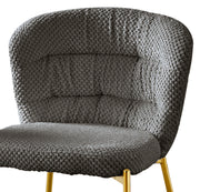 SC254 Parisian Chic Fabric Accent Dining Chair, Tailored Horizontal Channeled Back with Radiant Gold Legs