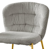 SC254 Parisian Chic Fabric Accent Dining Chair, Tailored Horizontal Channeled Back with Radiant Gold Legs