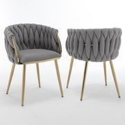 SC265-7, CH265-7, & BS265-7: Braided Barrel Chairs in Boucle Fabric