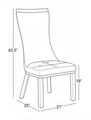 SC271 Modern High Back Velvet Dining Chair with Chrome Top Handle & Angled Stainless Steel Legs
