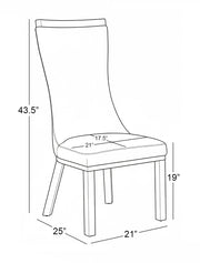SC274 Modern High Back Velvet Dining Chair with Gold Top Handle & Angled Gold Stainless Steel Legs