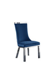 SC271 Modern High Back Velvet Dining Chair with Chrome Top Handle & Angled Stainless Steel Legs