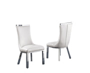 SC271 Modern High Back Velvet Dining Chair with Chrome Top Handle & Angled Stainless Steel Legs