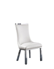 SC271 Modern High Back Velvet Dining Chair with Chrome Top Handle & Angled Stainless Steel Legs