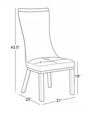 SC274L Modern High Back Leathaire Dining Chair with Gold Top Handle & Angled Gold Stainless Steel Legs