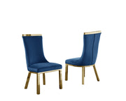 SC274 Modern High Back Velvet Dining Chair with Gold Top Handle & Angled Gold Stainless Steel Legs