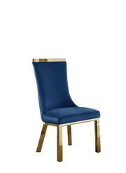 SC274 Modern High Back Velvet Dining Chair with Gold Top Handle & Angled Gold Stainless Steel Legs