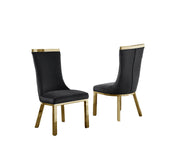 SC274 Modern High Back Velvet Dining Chair with Gold Top Handle & Angled Gold Stainless Steel Legs