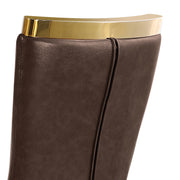 SC274L Modern High Back Leathaire Dining Chair with Gold Top Handle & Angled Gold Stainless Steel Legs