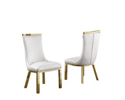 SC274 Modern High Back Velvet Dining Chair with Gold Top Handle & Angled Gold Stainless Steel Legs