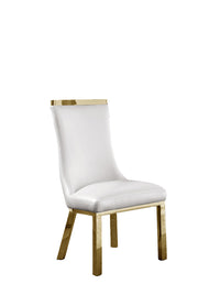 SC274 Modern High Back Velvet Dining Chair with Gold Top Handle & Angled Gold Stainless Steel Legs