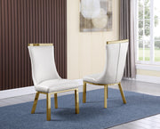 SC274 Modern High Back Velvet Dining Chair with Gold Top Handle & Angled Gold Stainless Steel Legs