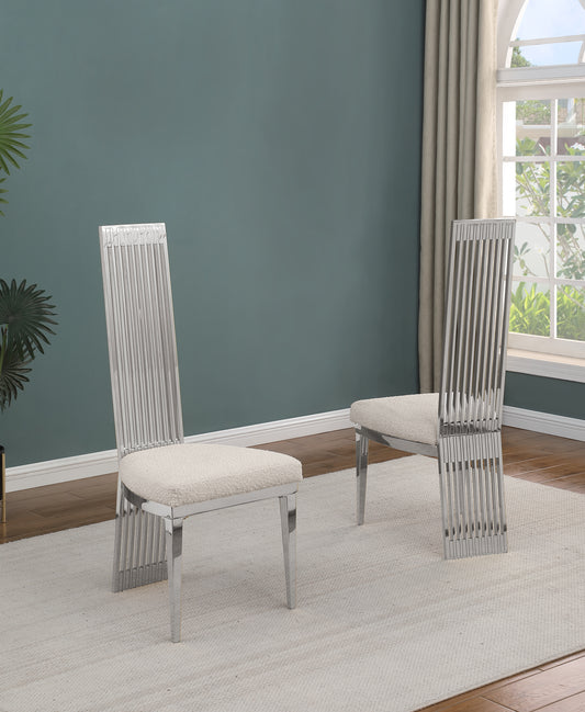SC278 & SC279: Tall Slat Back Dining Side Chairs in Cream