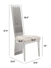 SC278 Architectural Stainless Steel Dining Accent Chair, Towering 47