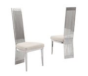 SC278 Architectural Stainless Steel Dining Accent Chair, Towering 47