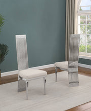 SC278 Architectural Stainless Steel Dining Accent Chair, Towering 47