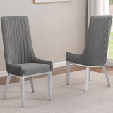 SC290-7: Teddy Fabric Dining Chairs with Stainless Steel Legs (Set of 2)