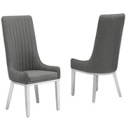 SC290-7: Teddy Fabric Dining Chairs with Stainless Steel Legs (Set of 2)