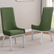 SC290-7: Teddy Fabric Dining Chairs with Stainless Steel Legs (Set of 2)