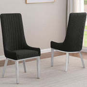 SC290-7: Teddy Fabric Dining Chairs with Stainless Steel Legs (Set of 2)