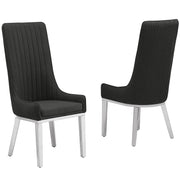SC290-7: Teddy Fabric Dining Chairs with Stainless Steel Legs (Set of 2)