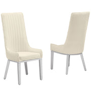 SC290-7: Teddy Fabric Dining Chairs with Stainless Steel Legs (Set of 2)