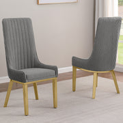 SC290-7: Teddy Fabric Dining Chairs with Stainless Steel Legs (Set of 2)