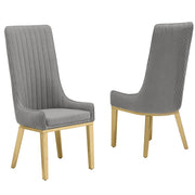 SC290-7: Teddy Fabric Dining Chairs with Stainless Steel Legs (Set of 2)