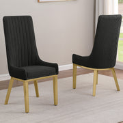 SC290-7: Teddy Fabric Dining Chairs with Stainless Steel Legs (Set of 2)