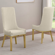 SC290-7: Teddy Fabric Dining Chairs with Stainless Steel Legs (Set of 2)
