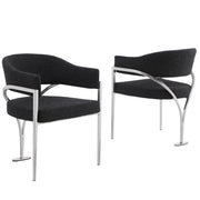 SC300-7: Boucle Fabric Side Chairs with Brushed Chrome (4 Colors)