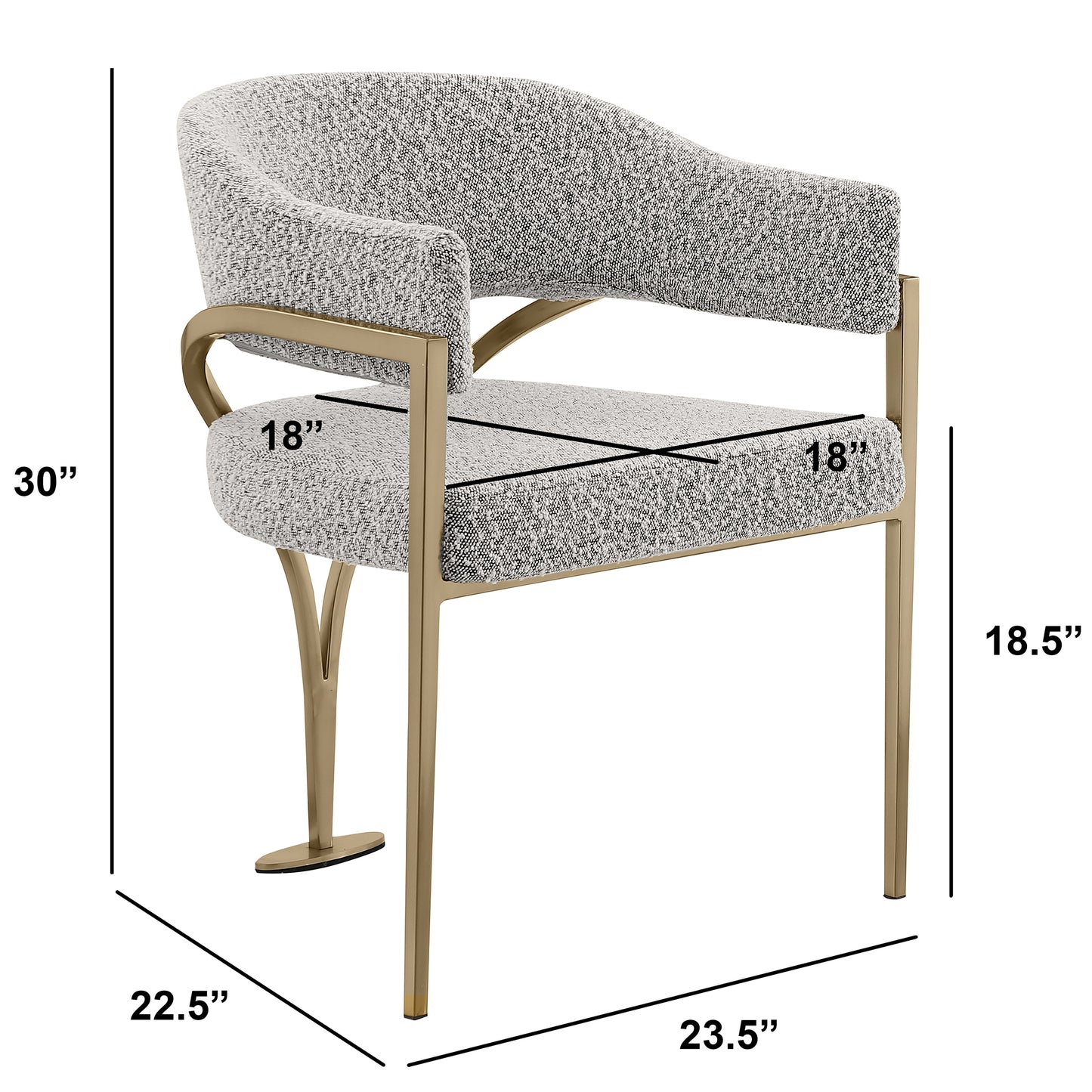 SC300-7: Boucle Fabric Side Chairs with Brushed Chrome (4 Colors)