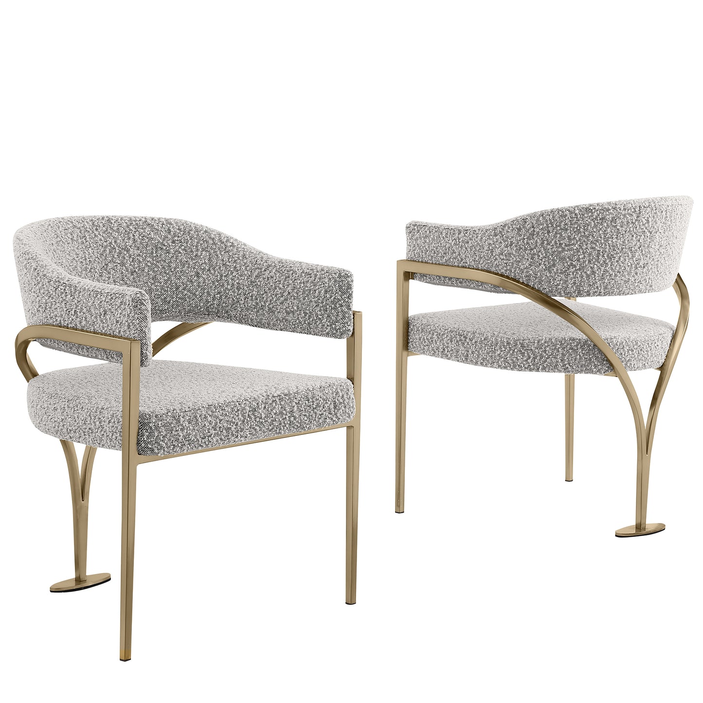 SC300-7: Boucle Fabric Side Chairs with Brushed Chrome (4 Colors)