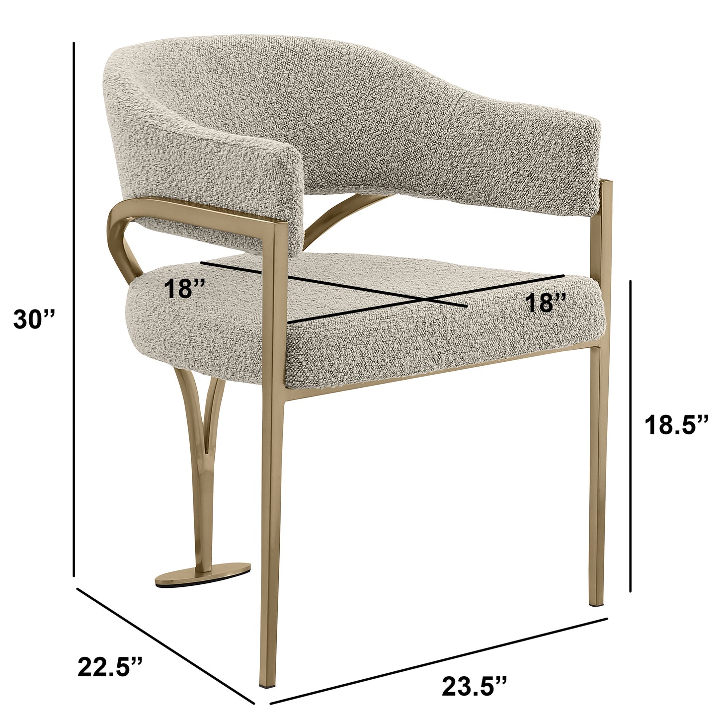 SC300-7: Boucle Fabric Side Chairs with Brushed Chrome (4 Colors)