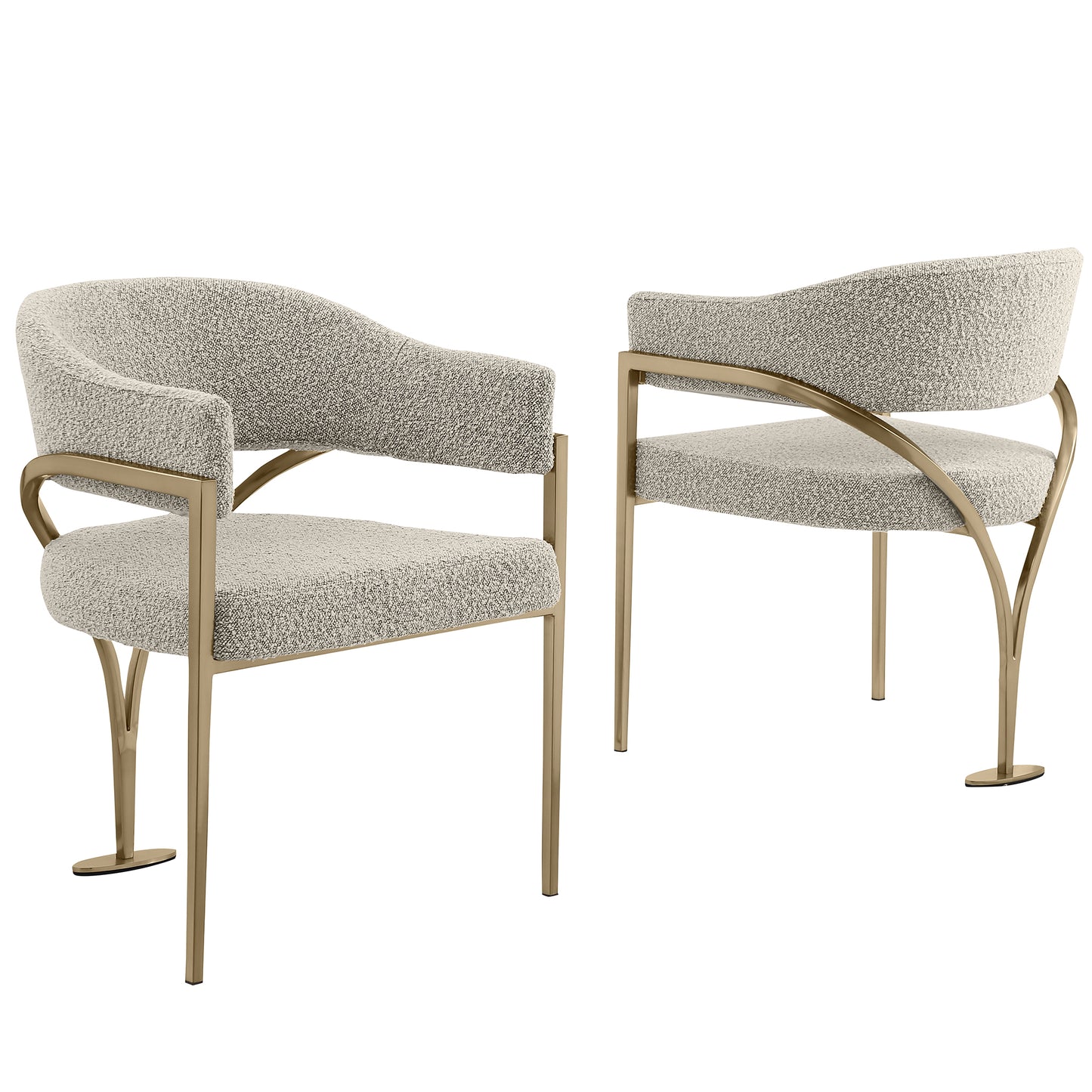 SC300-7: Boucle Fabric Side Chairs with Brushed Chrome (4 Colors)
