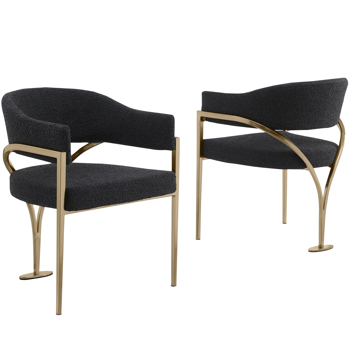 SC300-7: Boucle Fabric Side Chairs with Brushed Chrome (4 Colors)