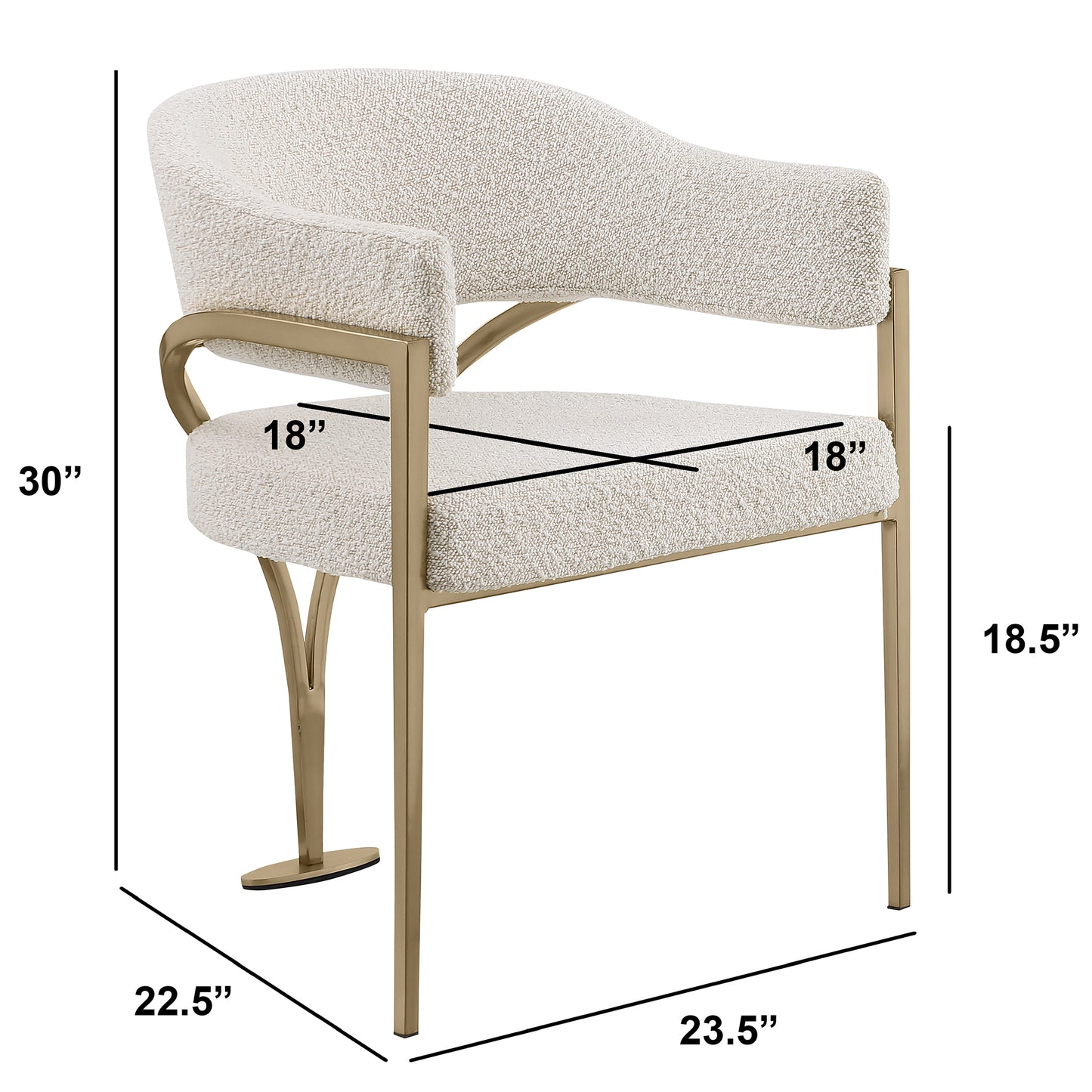 SC300-7: Boucle Fabric Side Chairs with Brushed Chrome (4 Colors)