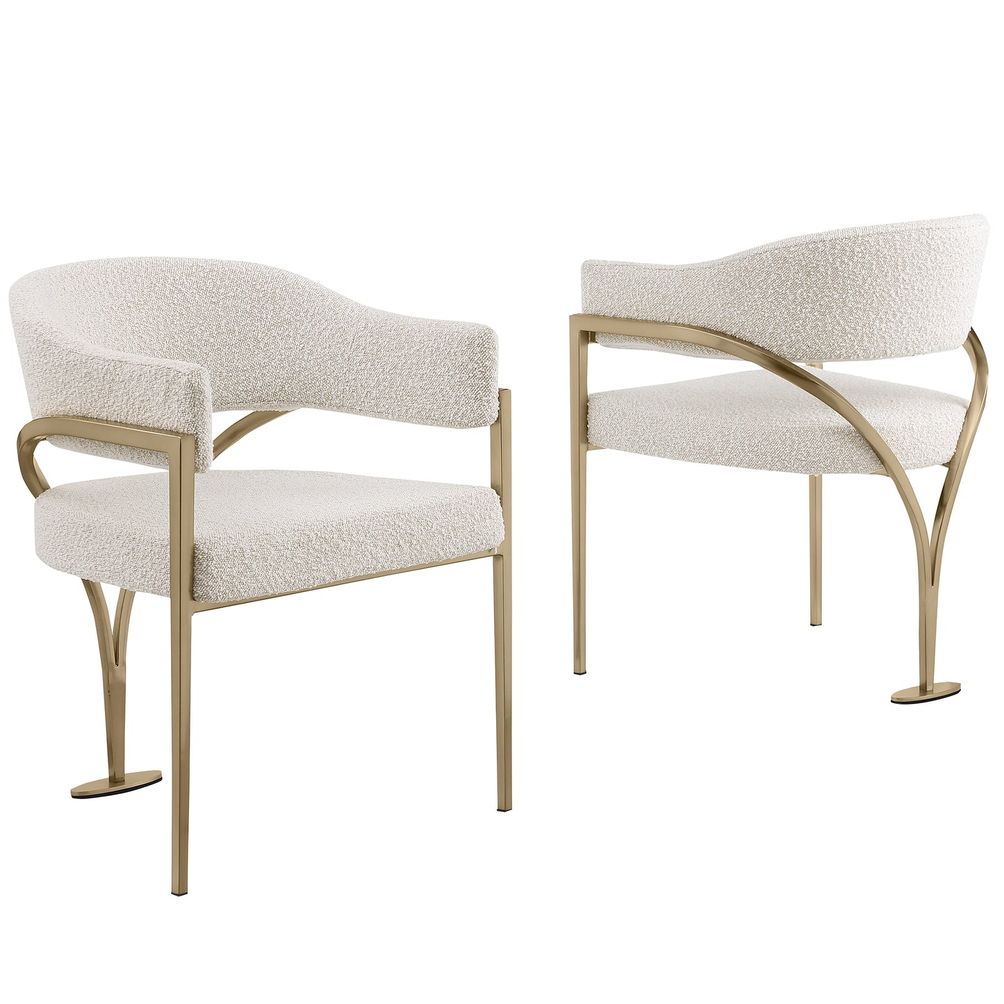 SC300-7: Boucle Fabric Side Chairs with Brushed Chrome (4 Colors)