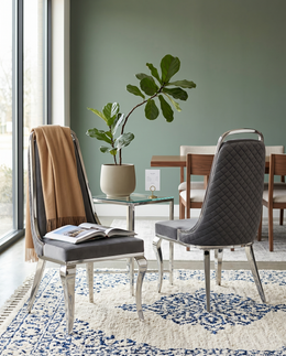 SC310 Majestic Oversized Velvet Accent Dining Chair, 43
