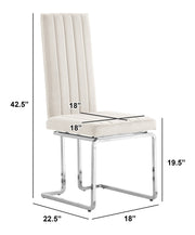 SC340 Modern High Back Velvet Dining Chair with Vertical Channel Tufting & Chrome Cantilever Base