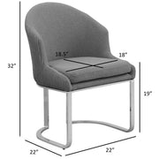 SC370-7, CH370-7, & BS370-7: Modern Teddy Upholstered Chairs with Chrome Finish Legs & Decorative Back Ring Handle (Set of 2)