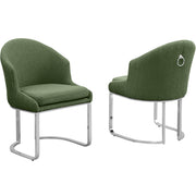 SC370-7, CH370-7, & BS370-7: Modern Teddy Upholstered Chairs with Chrome Finish Legs & Decorative Back Ring Handle (Set of 2)