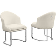 SC370-7, CH370-7, & BS370-7: Modern Teddy Upholstered Chairs with Chrome Finish Legs & Decorative Back Ring Handle (Set of 2)