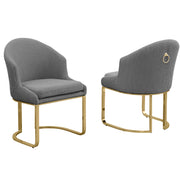 SC370-7, CH370-7, & BS370-7: Modern Teddy Upholstered Chairs with Chrome Finish Legs & Decorative Back Ring Handle (Set of 2)