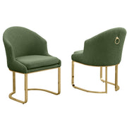 SC370-7, CH370-7, & BS370-7: Modern Teddy Upholstered Chairs with Chrome Finish Legs & Decorative Back Ring Handle (Set of 2)