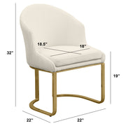 SC370-7, CH370-7, & BS370-7: Modern Teddy Upholstered Chairs with Chrome Finish Legs & Decorative Back Ring Handle (Set of 2)