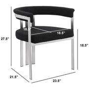 SC380-7. CH380-7, & BS380-7: Modern Boucle Upholstered Chairs with Matte Brushed Chrome Finish Legs (Set of 2)