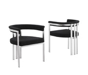 SC380 Architectural Boucle Barrel Accent Chair with Matte Brush Chrome Frame, Modern Wrap-Around Lounge Chair